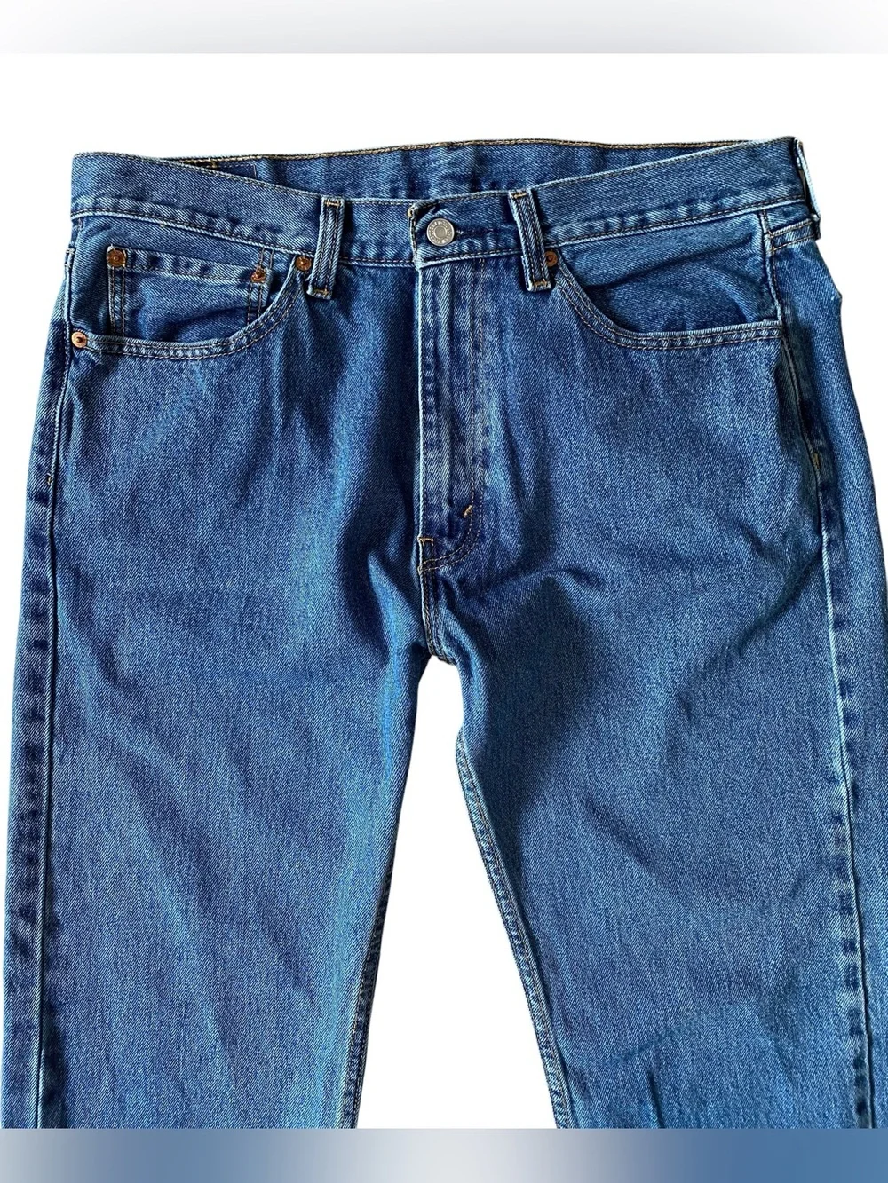 Levi's 505 Regular Fit Straight Leg Jeans Men's Blue Denim Classic 35X32